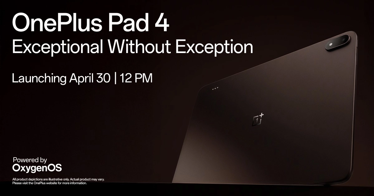 OnePlus Pad 4 tablet rear view and launch date.