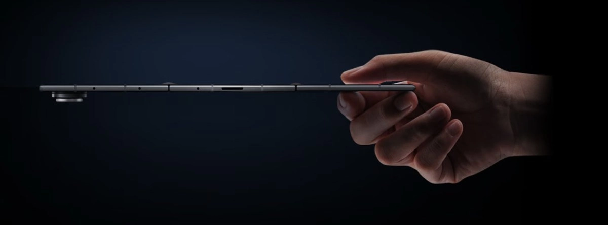 Samsung Galaxy TriFold phone held by hand