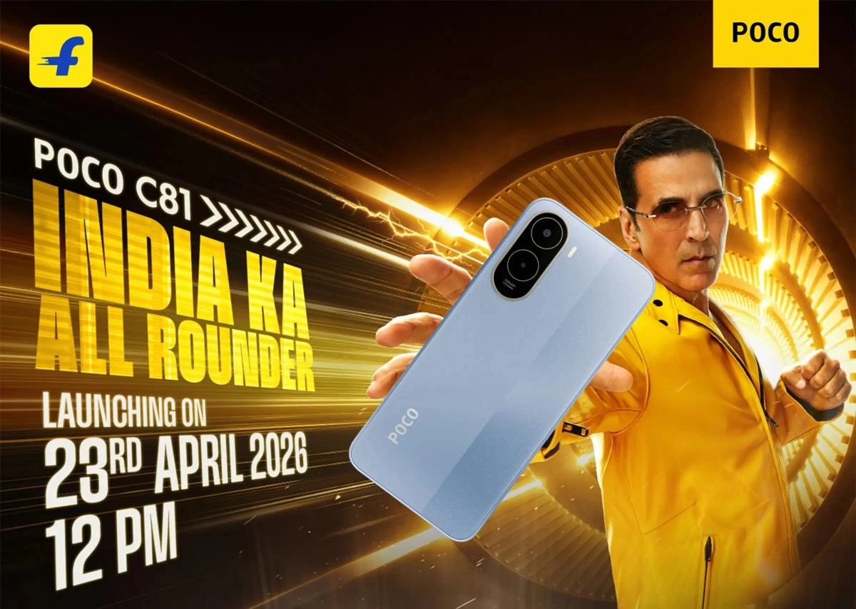 Poco C81 launch poster featuring Akshay Kumar