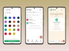 WhatsApp subscription UI on three phone screens.