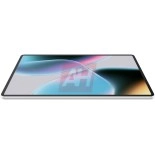 Asus tablet showing abstract wallpaper on screen.