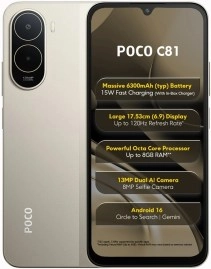 Poco C81 phone with 120Hz screen, 6300mAh battery.
