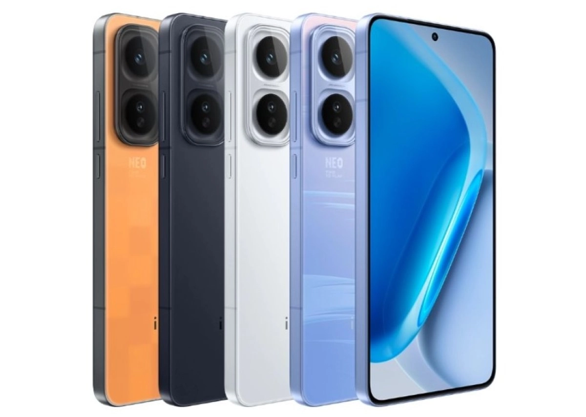 iQOO Neo phone colors with 200MP camera shown.