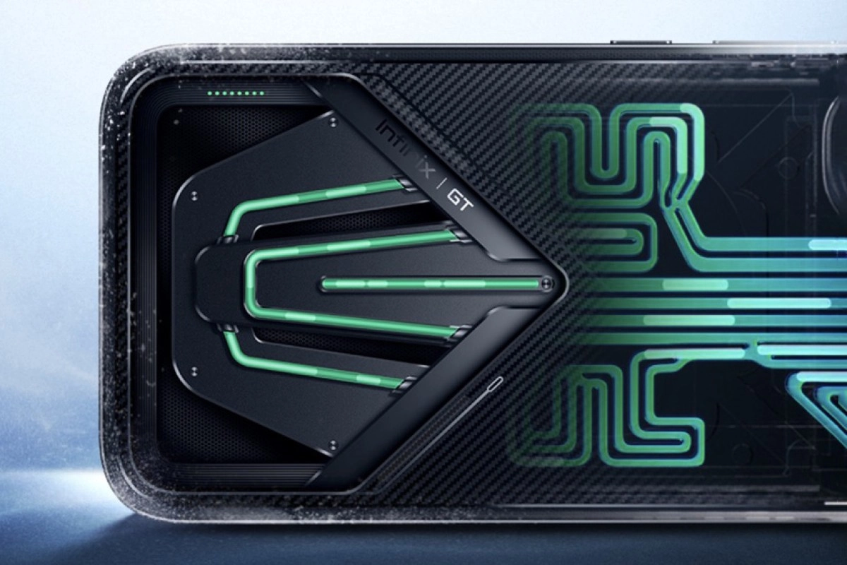 Infinix GT 50 Pro liquid cooling system close-up.