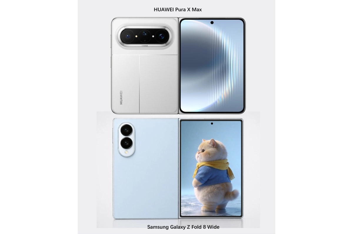 Huawei Pura X Max and Samsung Z Fold 8 Wide.