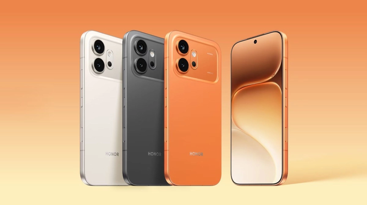 Honor 600 and 600 Pro phones in three colors.