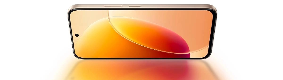 vivo Y500s front view with orange abstract wallpaper