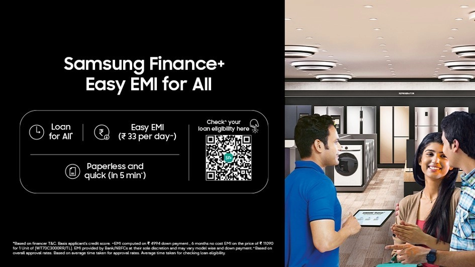 Samsung Finance+ Easy EMI for home appliances.