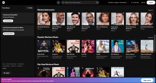Spotify Fitness Hub with Peloton instructors and music.