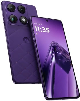 New Motorola Signature purple phone with quilted back.