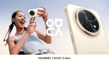 Huawei Nova 15 Max gold phone woman selfie