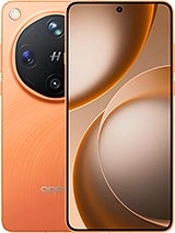 Orange smartphone, Oppo logo, circular camera
