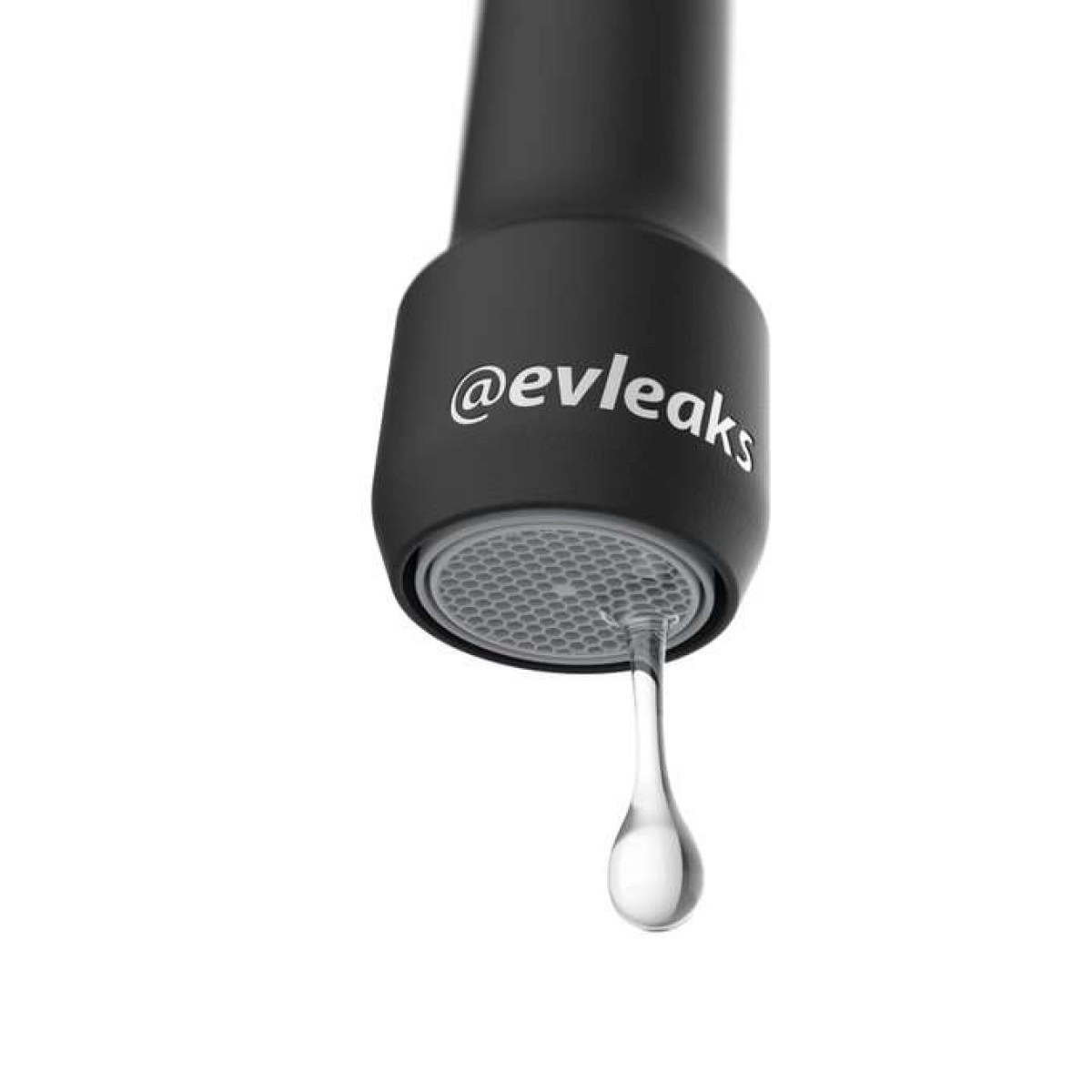 @evleaks logo on a dripping faucet