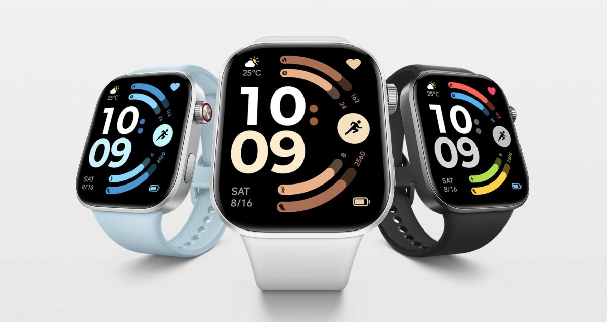 Redmi Watch 6 with large screen, three colors.