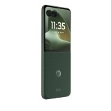 Motorola Razr 70 foldable flip phone, dark green.