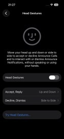 Apple AirPods Max head gesture control settings