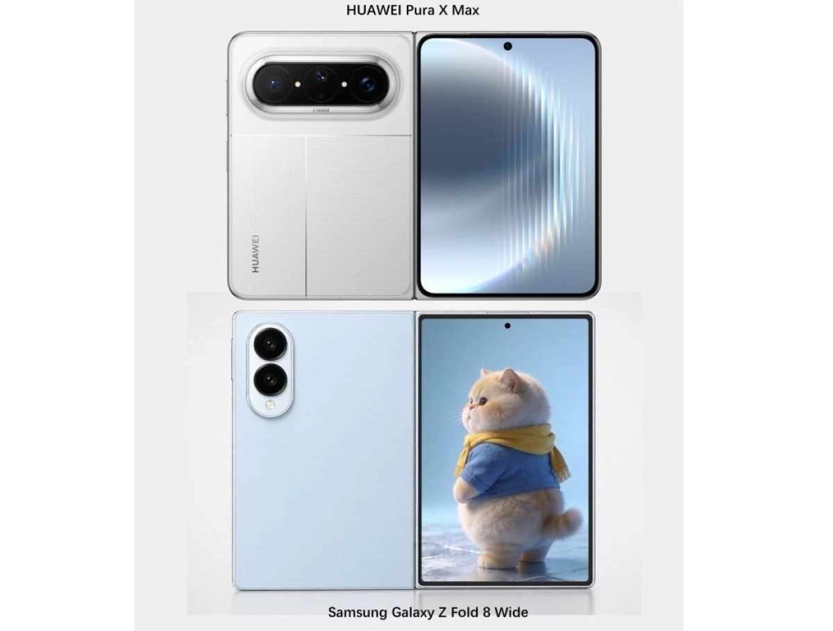 Huawei and Samsung wide foldables comparison.
