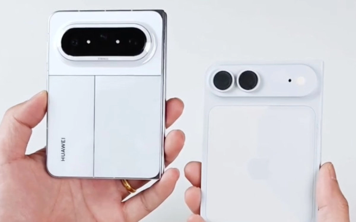 Huawei P50 Pocket and Apple foldable concept.