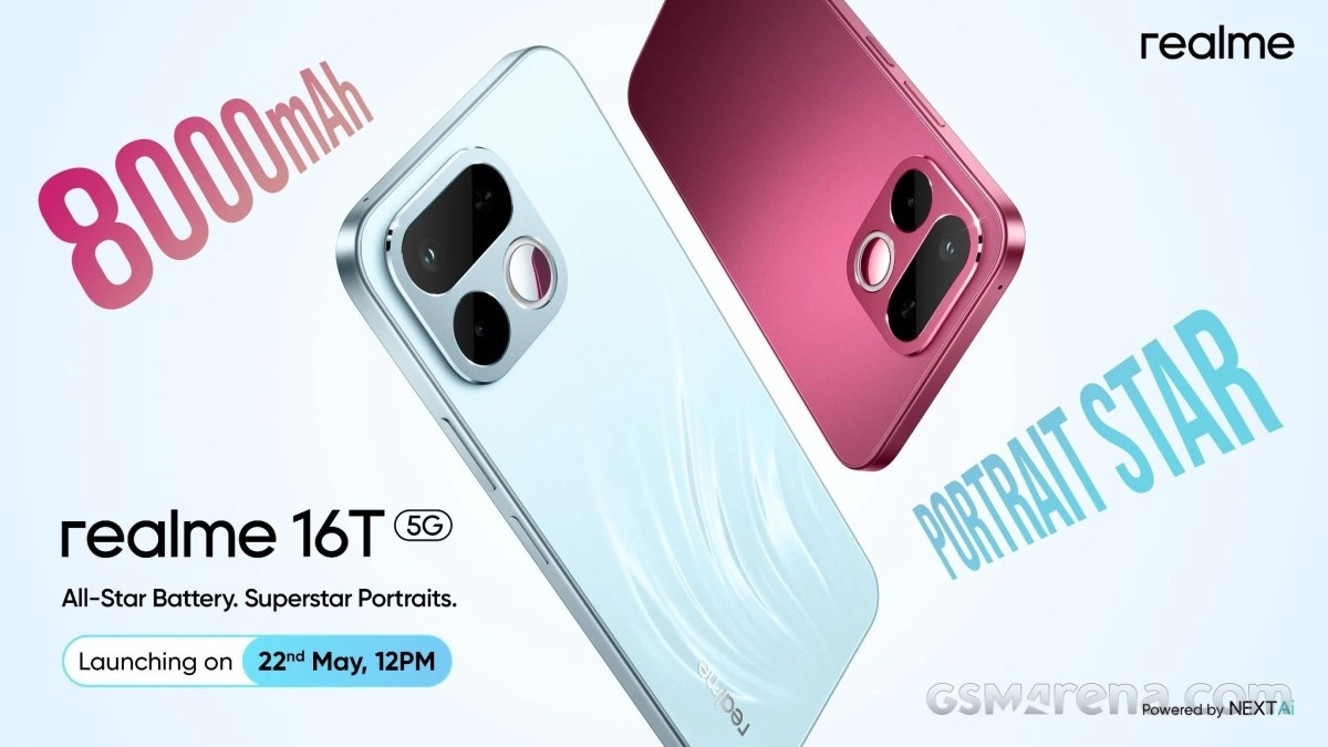 Realme 16T 8000mAh battery, launch date, design