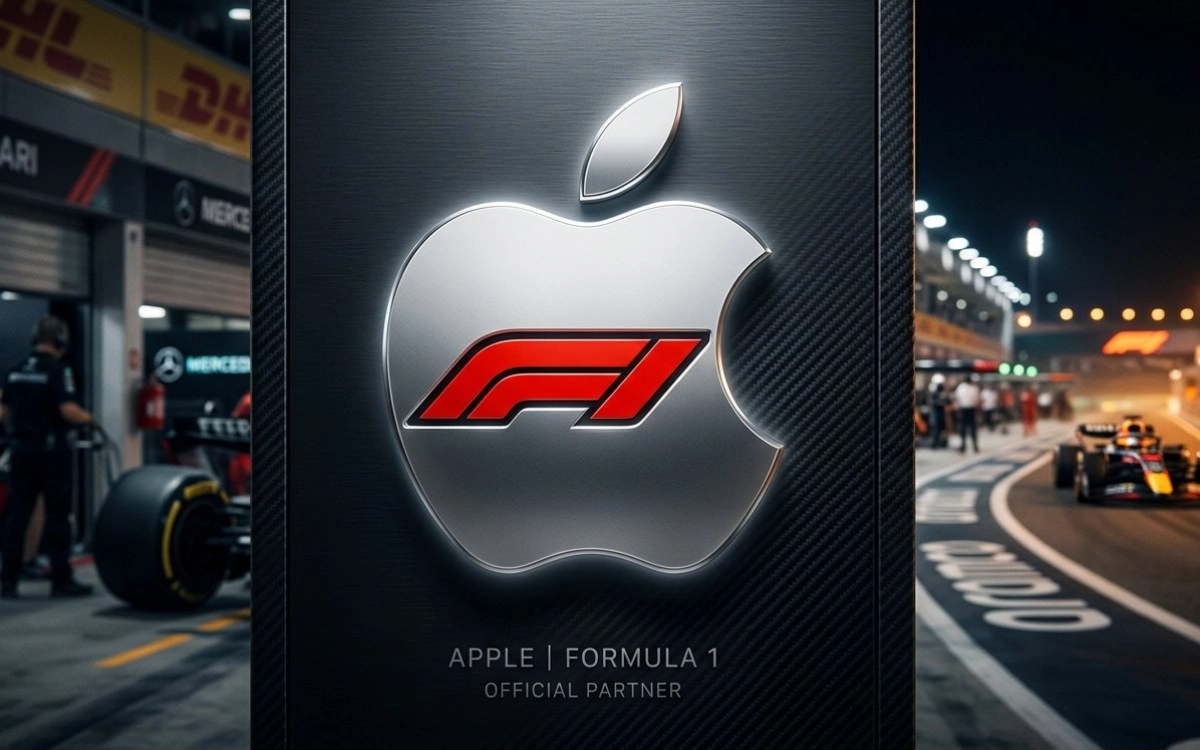 Apple and Formula 1 official partner logo.