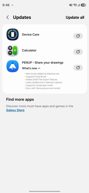PENUP app update showing new drawing features.