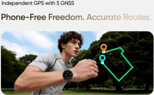 Realme Watch S5 independent GPS for accurate route tracking.