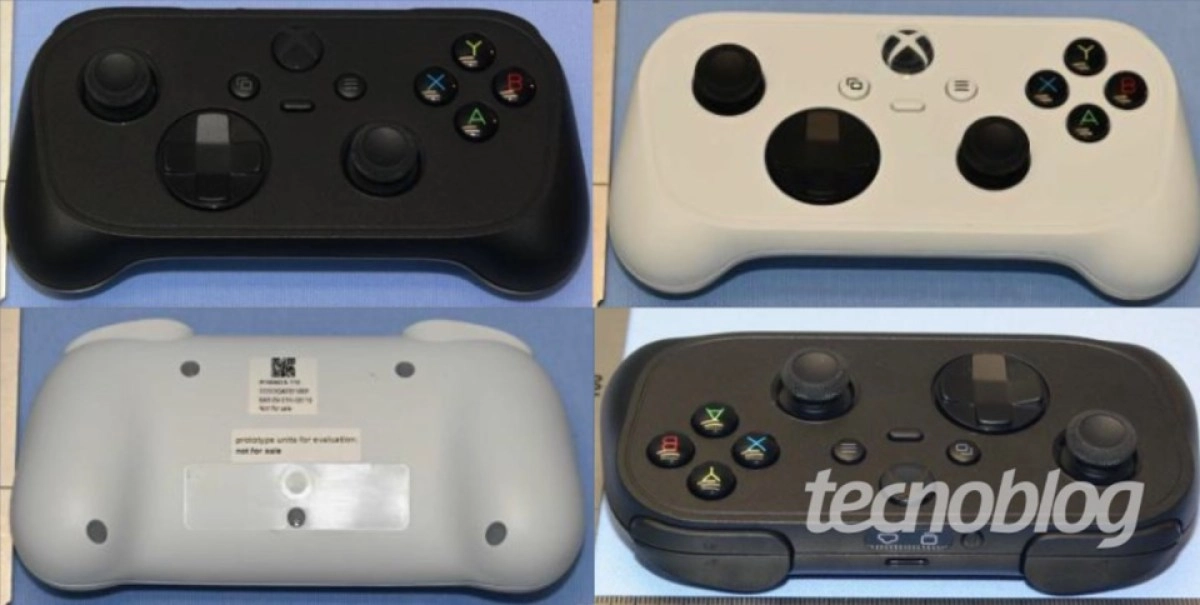 Black and white upcoming Xbox prototype controllers