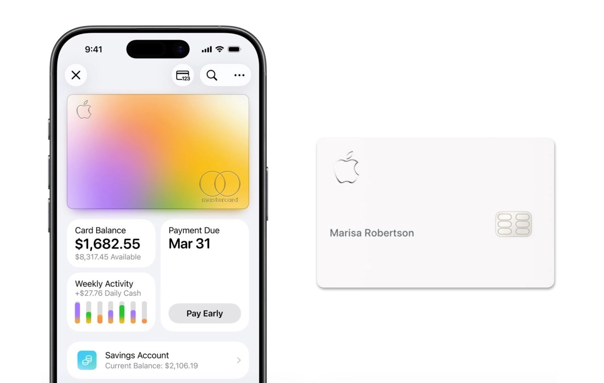 Apple Card on iPhone and physical card.