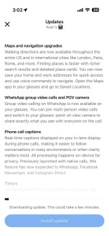 Ray-Ban Meta glasses update interface with new features.