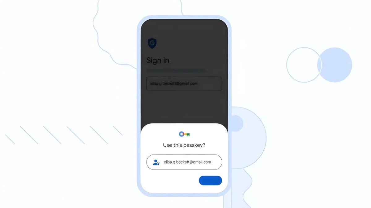 Google Password Manager Android passkey use prompt.