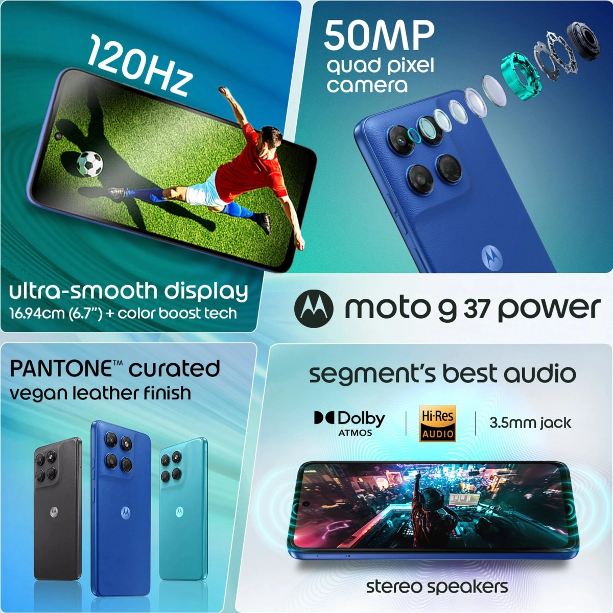 Moto G37 Power features 120Hz display, 50MP camera.