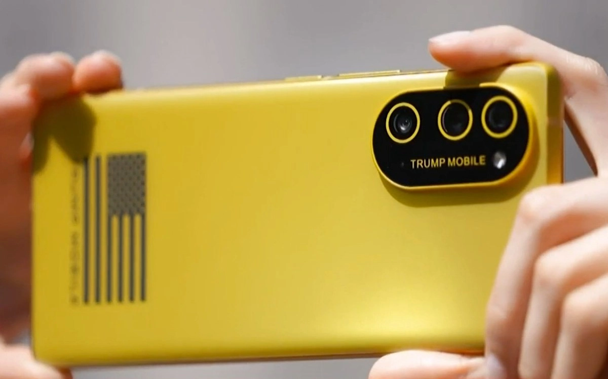 Trump Mobile T1 phone with American flag
