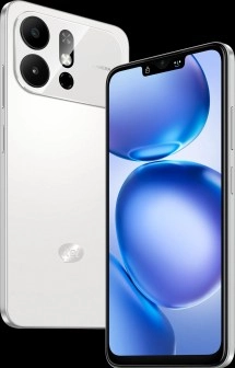 White Itel A100 Pro phone with 6.6-inch display