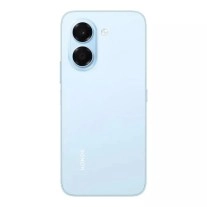 Honor X7e 4G light blue smartphone rear view.