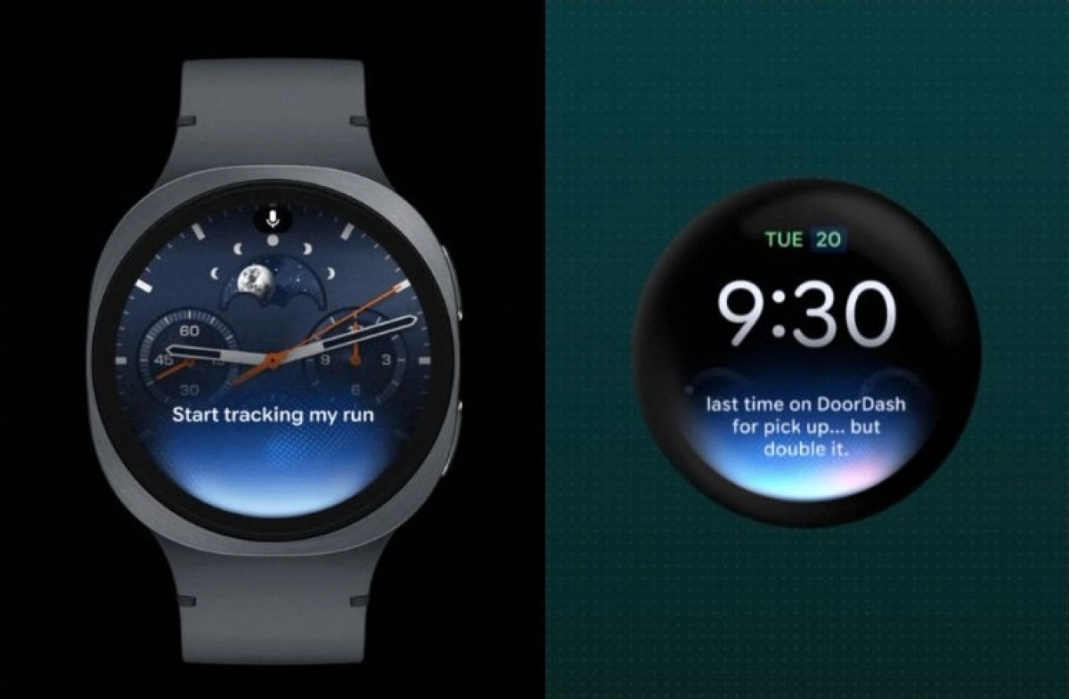 Wear OS 7 watches show widgets and live updates.