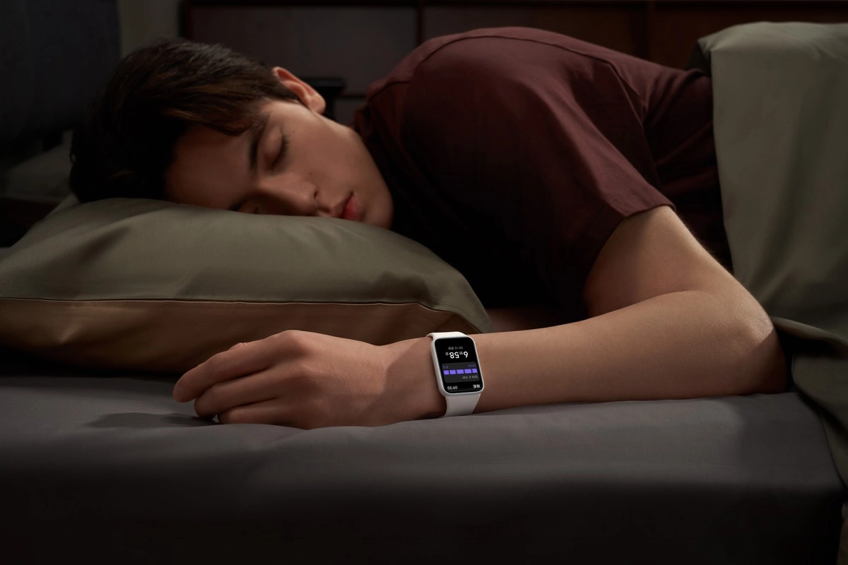 Xiaomi Band 10 Pro tracking sleep on wrist.