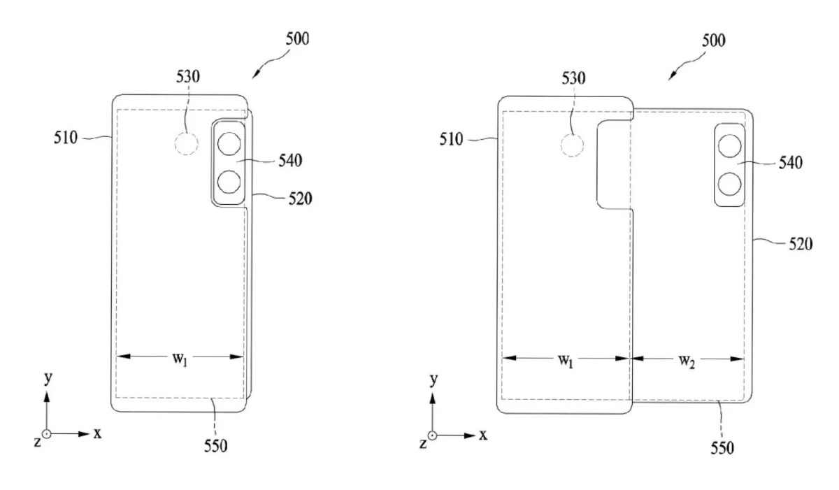 Samsung rollable phone patent with sliding camera module