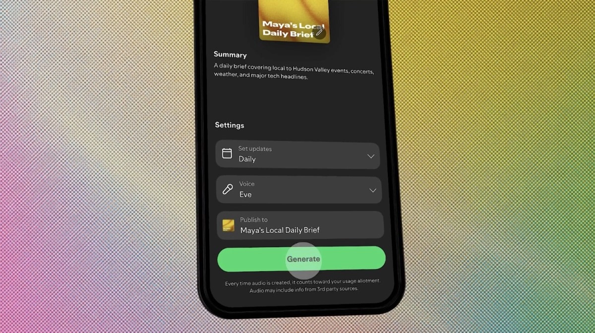 Spotify Personal Podcast interface with 