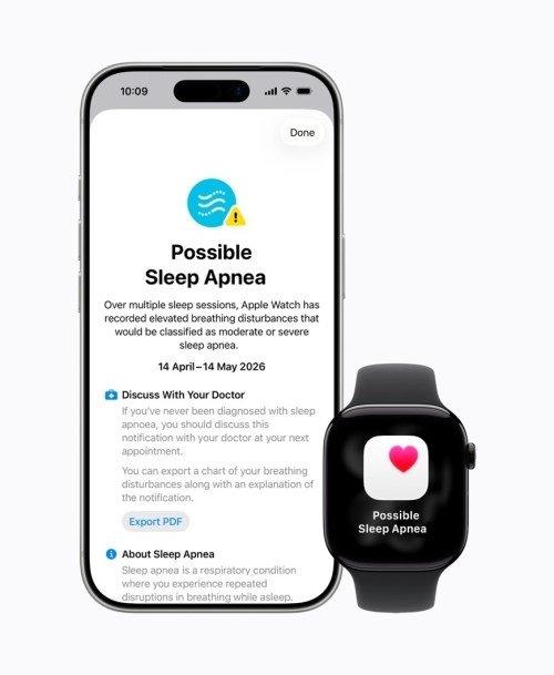 Apple Watch Possible Sleep Apnea notification.