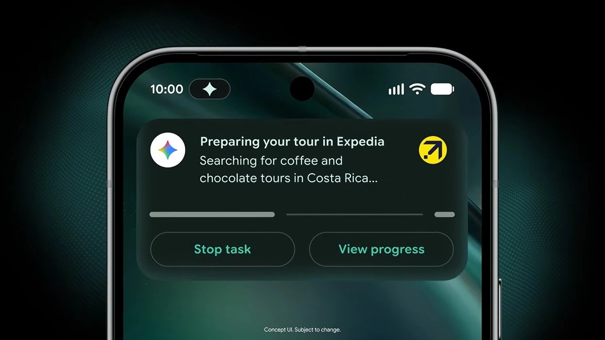 Expedia tour preparation notification on phone screen.