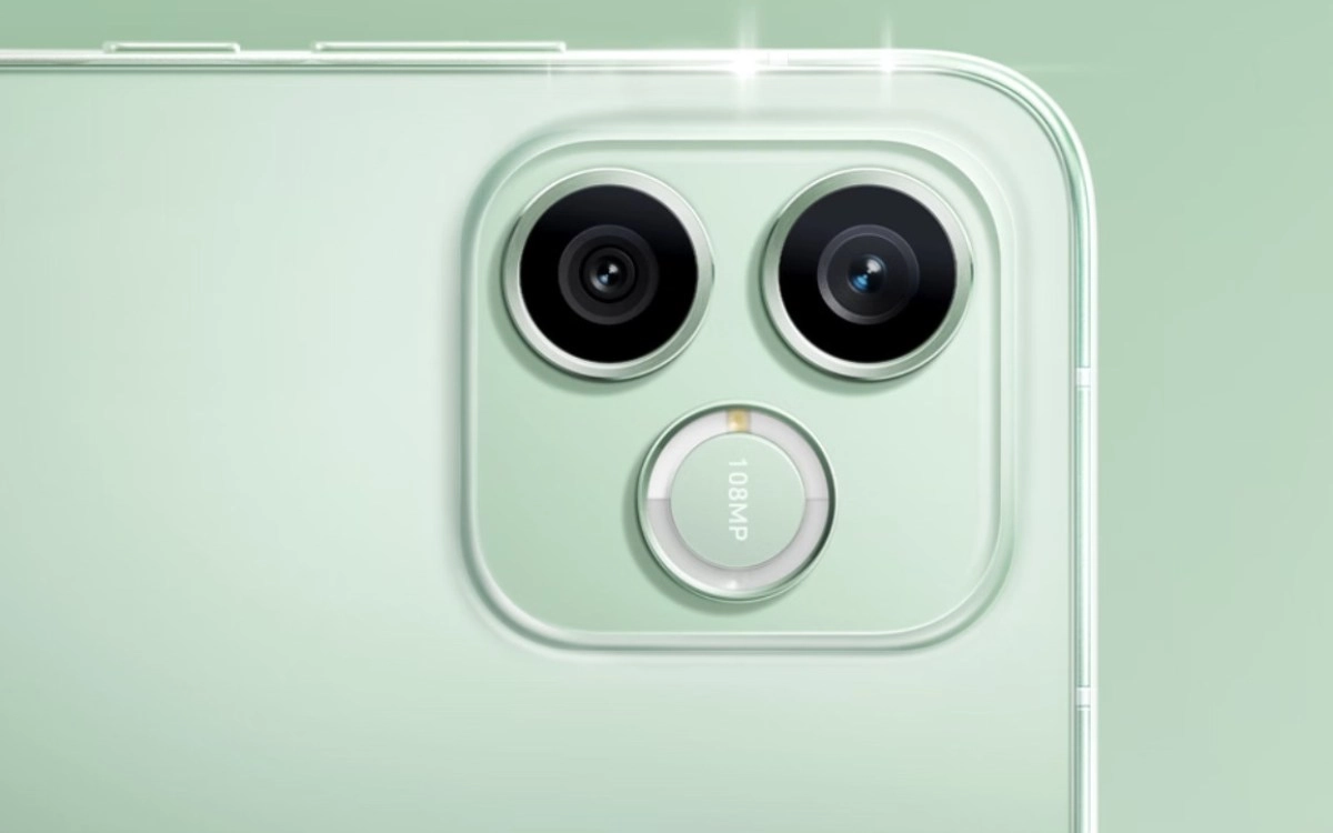 Honor 600e light green rear 108MP camera