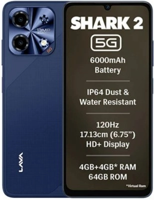 Lava Shark 2 5G, 120Hz display, 6000mAh battery.
