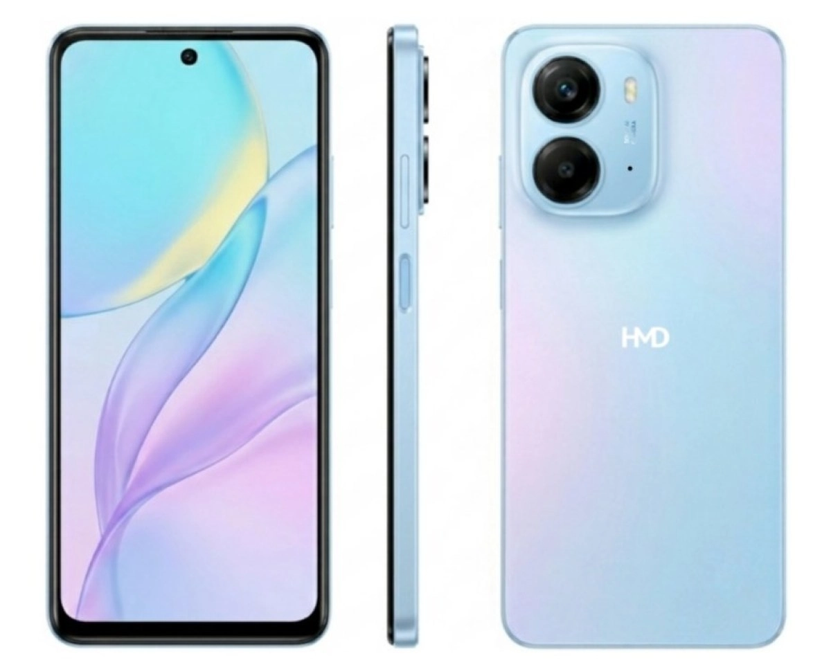 HMD Grand smartphone front, side, and back renders