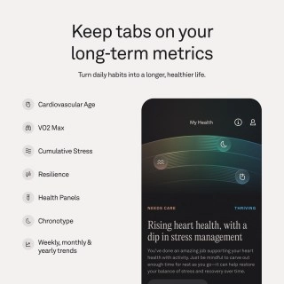 Oura Ring 5 app showing health metrics and trends.