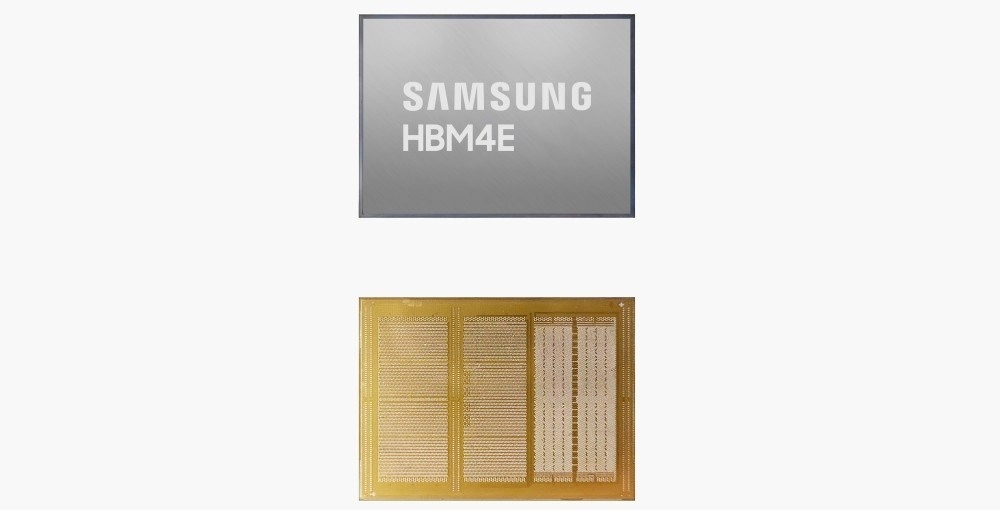 Samsung HBM4E memory chip samples.