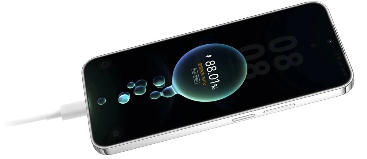 Huawei Nova 16z charging with 100W Turbo speed.