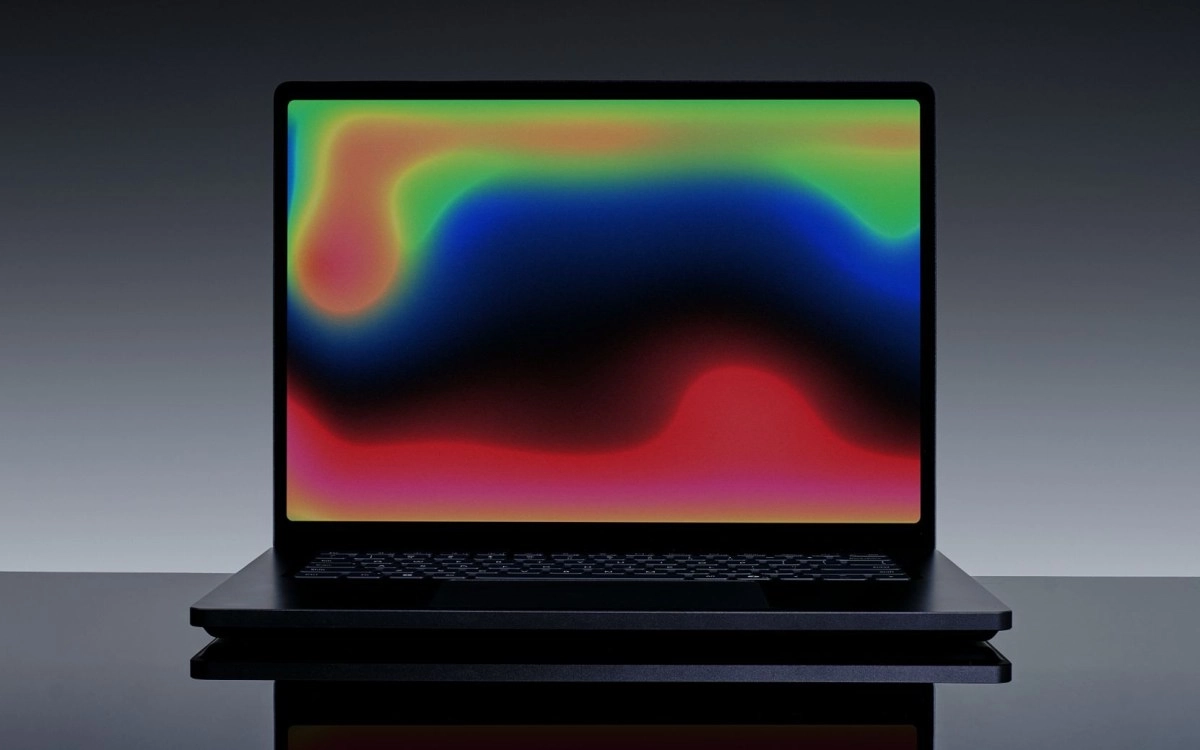 Microsoft Surface Laptop Ultra with colorful screen.