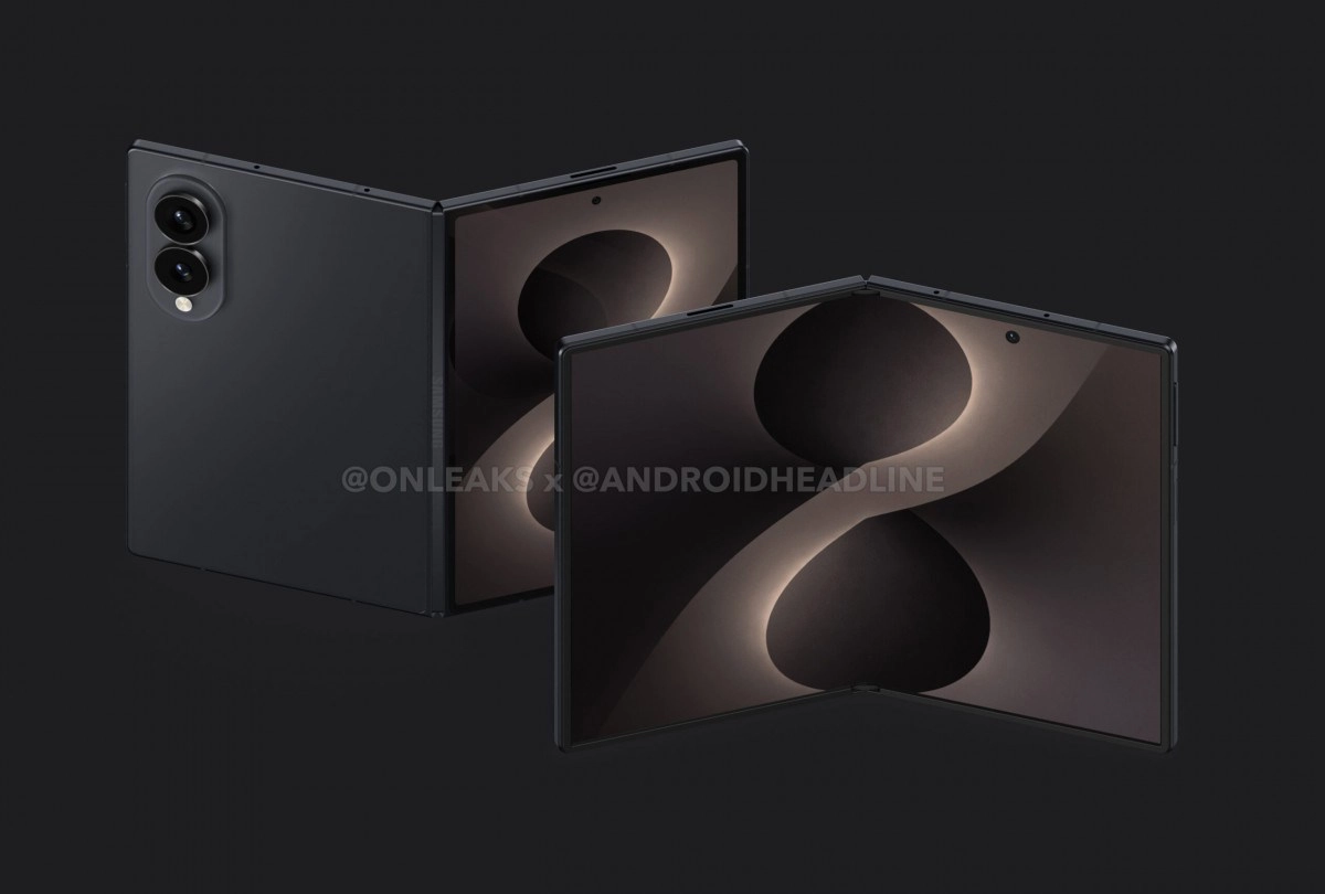 Black Samsung Galaxy Z Fold8 rendered image