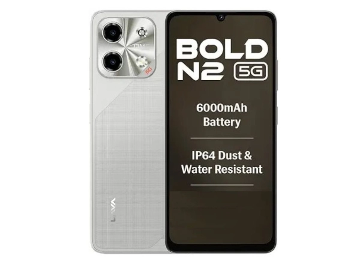 Lava Bold N2 5G phone with 6000mAh battery.