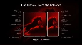 Honor Magic V6 foldable phone display specifications.